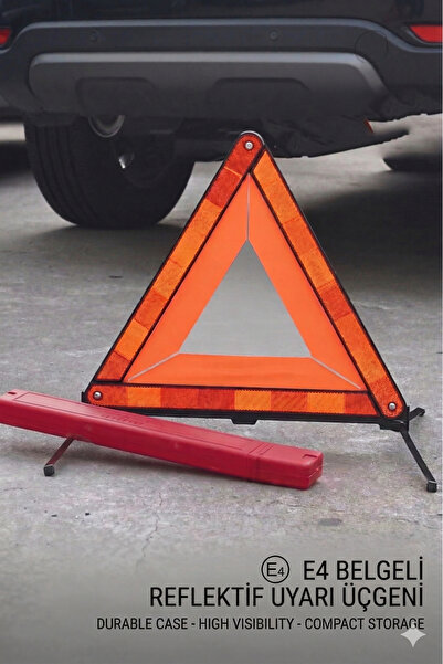 Carub AutoBase Üçgen Reflektör Metal Ayaklı Katlanabilir Kutulu Uyarı İkaz Re...