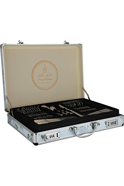 Alsaif Gallery Stainless Steel Tableware Set Alsaif Gallery, 72 Pieces, Engra...