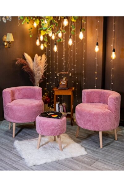 AY CONCEPT COMFORT Çay Seti 2'li Koltuk Berjer Ve Puf Takımı