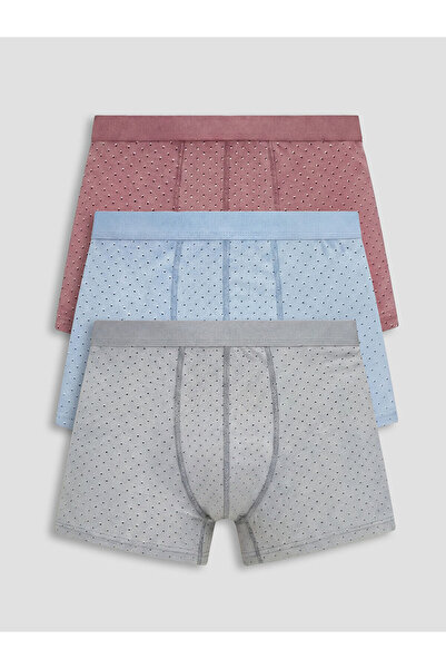 LC Waikiki Μπλε Standard Fit Βαμβακερά Ευέλικτα Ανδρικά Μπόξερ 3 τεμαχίων