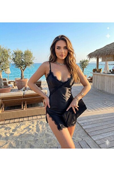 buğsem Esnek Likralı Saten Mini Gece Elbisesi - Vücudu Saran Parti Elbisesi