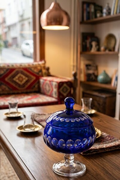 DECOSTYLE Dekorlu Kapaklı Ayaklı Şekerlik – 2 Parça Sunum & Dekor Seti