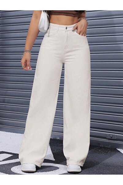 connemara Γυναικείο μπεζ παντελόνι τζιν με ψηλή μέση και φαρδιά μπατζάκια, άν...