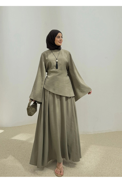 MODA AKSA 7146 İKİLİ ETEK TAKIM YEŞİL