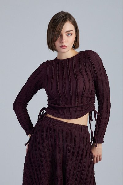 WYNA BOUTİQUE Textured Side-Raised Lining Double Set
