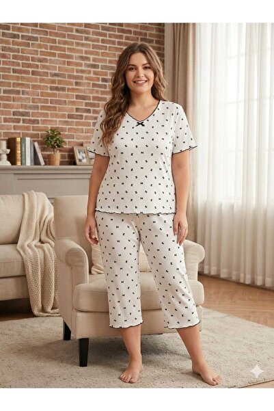 Asel Σετ πιτζάμας plus size - Μαύρο - Κανονικό μέγεθος