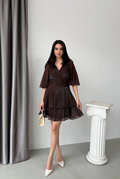 Serica Moda Φόρεμα - Καφέ - Διπλόμπρατσο