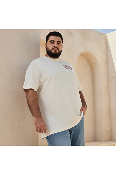 Maxim تي شيرت رجالي ذو قصة عادية وياقة دائرية وأكمام قصيرة مطبوع عليه رود آيلاند