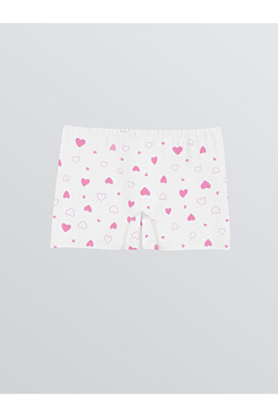 LC Waikiki White heart patterned girl's boxer