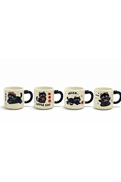 TTT Specially Designed Ceramic Mug with Cat Figure and 3D Handle Detail