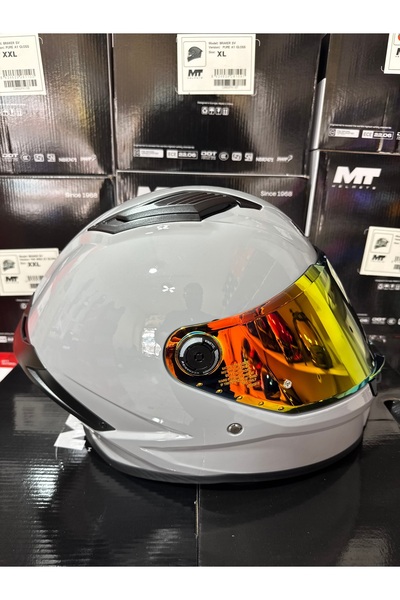 MT Helmets Stinger 2 Pure A12 nardo gri kask (şeffaf vizörlü) biçimde gönderi...