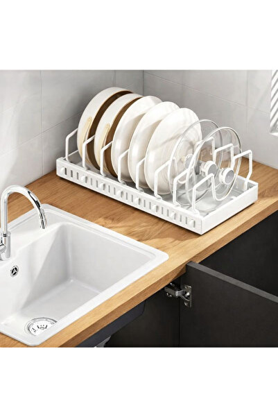 hediye bahçesi White Color Telescopic Rail Pan and Pot Organizer