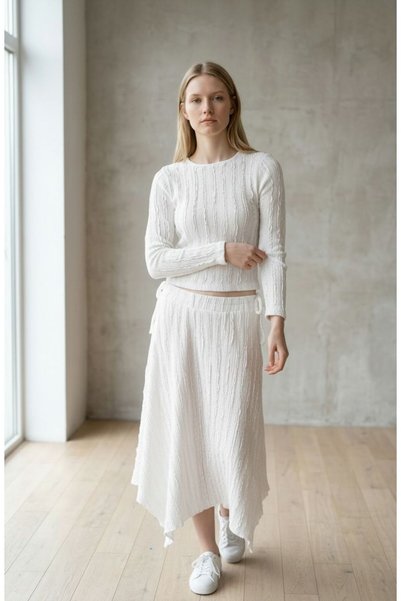 WYNA BOUTİQUE Textured Side-Raised Lining Double Set