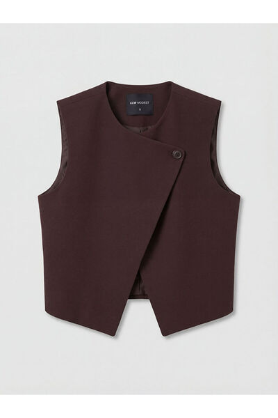 LC Waikiki Brown Crew Neck Women's Classic Vest by Güli̇s Gi̇yi̇m