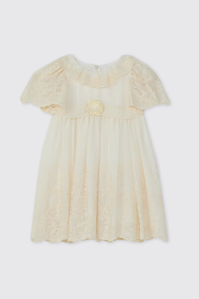 Patachou Baby Girl Embroidered Rose Detailed Powder Dress