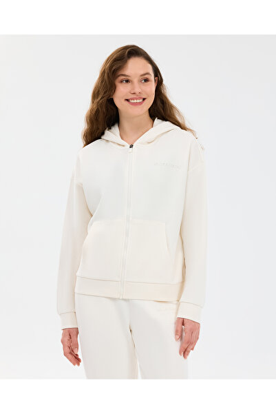 SKECHERS W Essential Full Zip Sweatshirt Kadın Beyaz Sweatshirt S2610016-3855