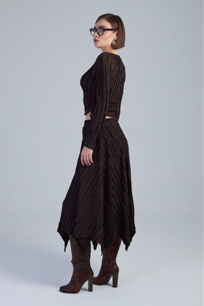 WYNA BOUTİQUE Textured Side-Raised Lining Double Set