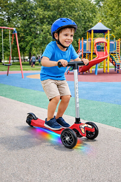 Tois Neo Frigola LED Işıklı 3 Tekerlekli Scooter — 4 Kademe, 50–65 Cm Yüksekl...