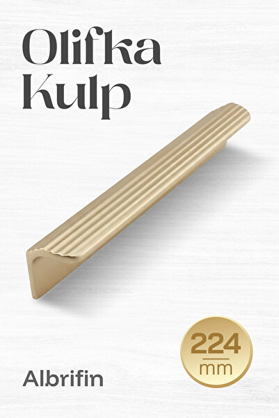 Badem10 Olifka Ριγέ Λαβή Συρταριού Albrifin 224 mm Μοντέρνα Πολυτελή Έπιπλα Ν...