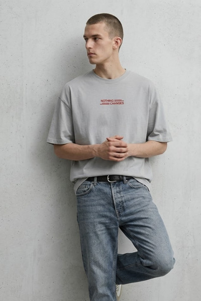 MATERIAL T-Shirt - Γκρι - Oversize