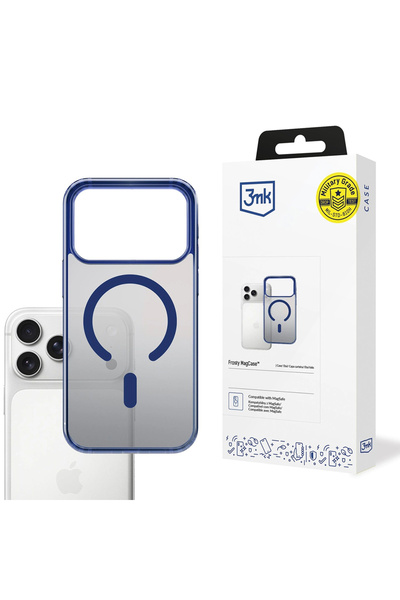3MK Husa pentru iPhone 17 Pro Max, Frosty MagCase, protectie antisoc, bleu