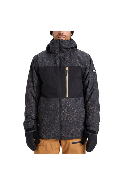 Quiksilver ΣΥΚΑΜΟΡ ΤΥΠΩΜΕΝΟ ΜΠΟΥΦΑΝ ΧΙΟΝΙΟΥ MOUNTAIN ST ΠΡΑΓΜΑΤΙΚΟ ΜΑΥΡΟ