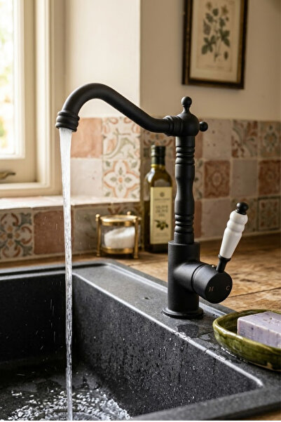 parkbanyo Rustik Mutfak Bataryası Siyah