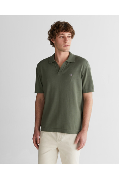 Gant Erkek Yeşil Regular Fit Polo Yaka Kısa Kollu Triko