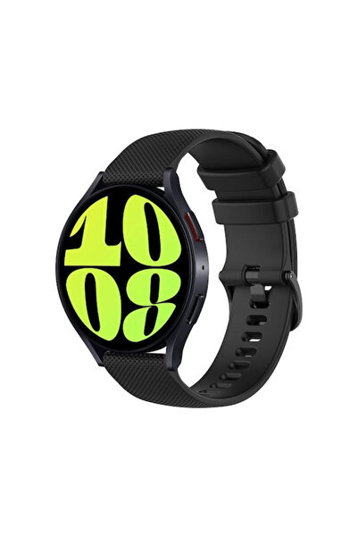 OEM Samsung Galaxy Watch 6 44mm 20mm Καρό Λουράκι Σιλικόνης Μαύρο