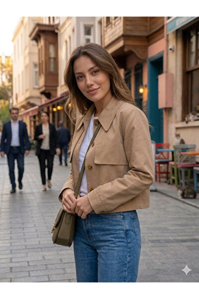 QUBERZ Μπουφάν - Μπεζ - Χαλαρό