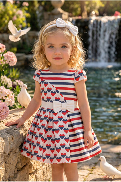Pamina Kalp Temalı Abiye Kız Bebek Çocuk Özel Gün Elbisesi - 6-12-18-24 Ay 34...