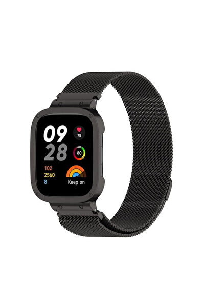 OEM 3 2 Λουράκι από ανοξείδωτο ατσάλι, μαύρο (Redmi Watch 3) EDA004342401A