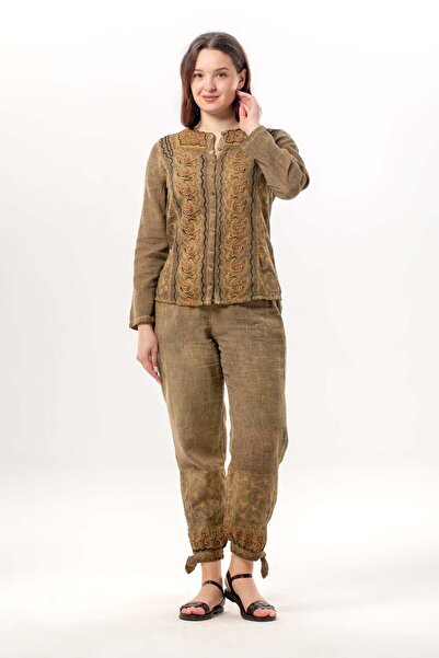 Eliş Şile Bezi Foldable Long Sleeve Inka Round Neck Summer Buttoned Authentic...