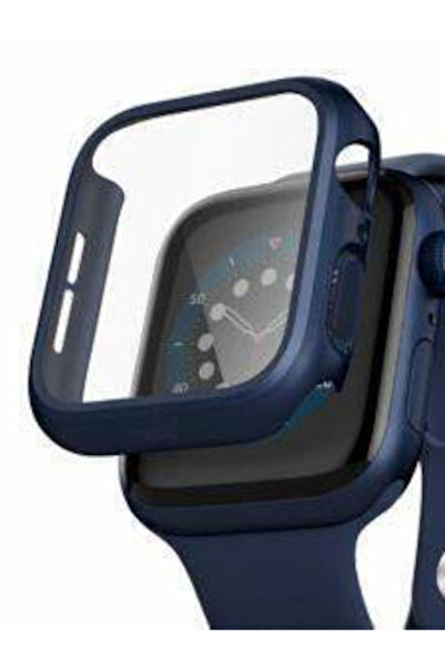 OEM Προστατευτική θήκη 360 με τζαμάκι για Apple Watch 38mm ΜΠΛΕ