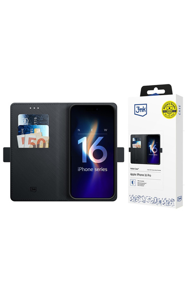 Stef's Cat Θήκη iPhone 16 Pro, Γάτα του Στεφ, Θήκη Πορτοφόλι, μαύρο