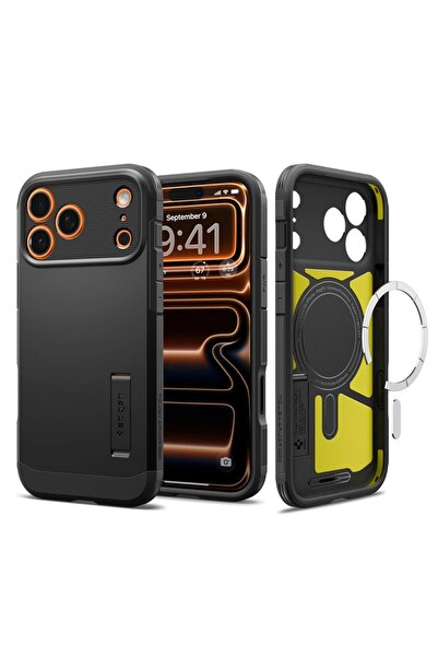 Spigen iPhone 17 Pro Case, Tough Armor "T" MagSafe (ACS10361), shockproof, black