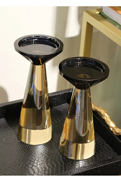 tuan design 2 Lİ KRİSTAL MUMLUK 22-19 CM