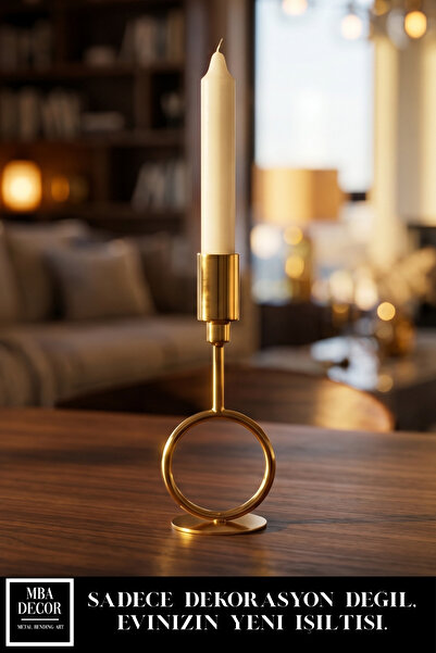 mba decor metal bending art Tekli Parlak Gold Şamdan Mumluk Ev Dekorasyon Salon Orta Sehpa Masa Üstü Aksesuarı
