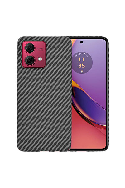Stef's Cat Θήκη Motorola Moto G84, Γάτα του Στεφ, Κάρμποναϊτ Φάιμπερ Σιλ, μαύρο