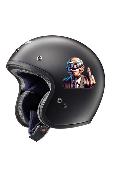 MegaSticker Komik yaşlı amca Sticker Araba, Motorsiklet, Kask, Laptop, Cam, Ahşap, Mermer Sticker 13x12 Cm