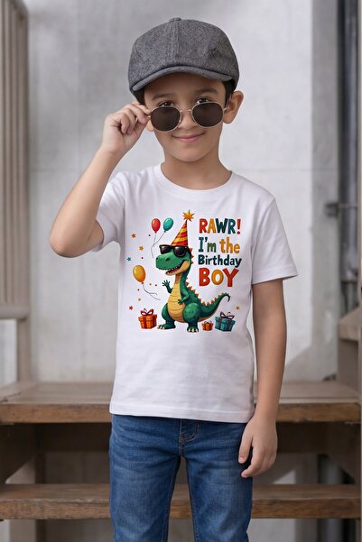 Funkaar RAWR Birthday Boy Graphic Print T-shirt