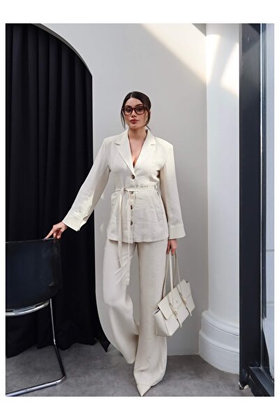 ESRAHELVACI Σετ δύο τεμαχίων - Κρέμα - Μακρύ