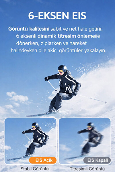 Qifit Kuryelere Motorsiklet Özel 4K 60FPS aksiyon kamerası Tüm Herşeyi Akıcı ve Dikey Çekim Uyumlu