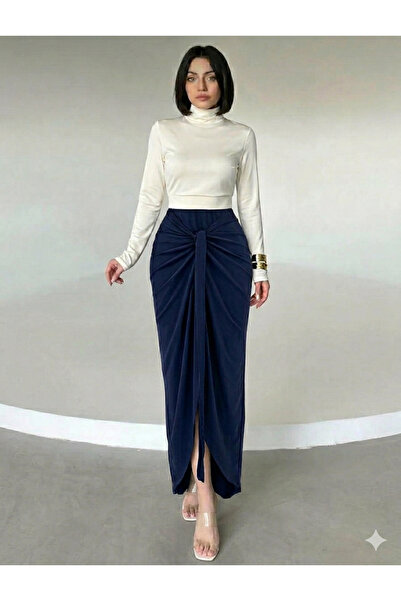 CNG MODA Λιτή φούστα - Ναυτικό μπλε - Μακρύ