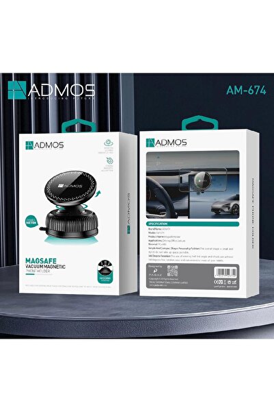 ADMOS AM-674 MagSafe Vacuum Magnetic Phone Holder with 360-Degree Rotation