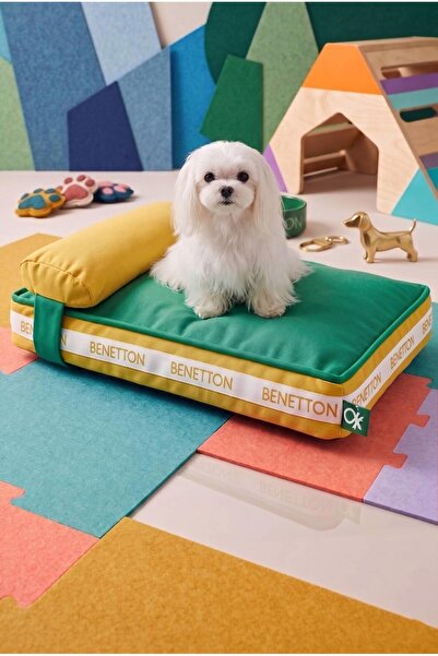 United Colors of Benetton BE-2920-GR Yastıklı Kedi & Köpek Yatağı Yeşil 60X40...