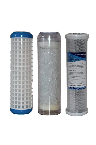 Liberty Binbir Çeşit Daire Girişi Su Arıtma Filtre 3 Lü Set, 10'' Yıkanabilir...