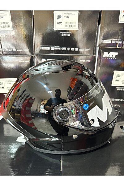 MT Helmets Stinger 2 Pure Parlak siyah kask