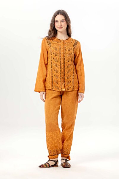 Eliş Şile Bezi Πουκάμισο - Κίτρινο - Casual