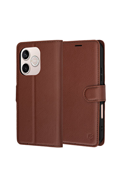 Techsuit Husa pentru Honor 600 Lite, Leather Folio, protectie antisoc, maro